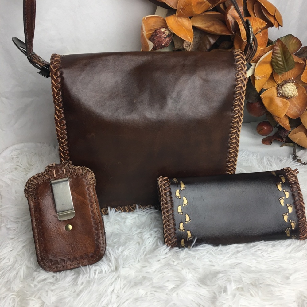 Brown Leather Trio Purse Nicole - Picture 5 of 8